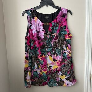 Vibrant Floral Sleeveless Women's Top